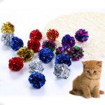 Boules d'aluminium colores froisses pour chat, 12 pices, balles en papier, jouet pour chat, boules ...