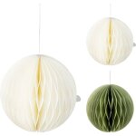 Boule alveole suspension 25cm blanc vert