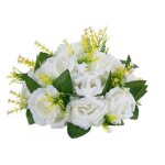 Boules de fleurs artificielles - duoku - lot de 10, 24 cm - compositions de roses blanches synth�tiques ...