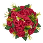 Boules de fleurs artificielles - duoku - lot de 10, 24 cm - compositions de roses rouges synth�tiques ...