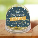 Boule � neige message paillettes dor�es - papa