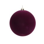 Boule no�l deco floque suspension 20cm violet