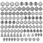 Boules de no�l en argent, 100 pcs. ensemble de d�corations de no�l, pendentifs incassables