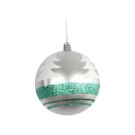 Boule de sapin de no�l - 1001kdo - argent - 8 cm - plastique - r�sine - d�coration festive