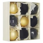 Boules de sapin de no�l, lot de 9 d�corations de centre de table, 8, 5 cm, incassables