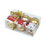 Boules de sapin de no�l - disney - mickey - lot de 6 - diam�tre 8cm - plastique d�cor� � la main