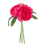 Bouquet 4 pivoines artificiels 30cm fuchsia