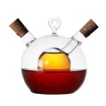 Bouteille a condiments anti - fuite, pot a huile en verre, double verseur, bouteilles de cruet, bouchons ...