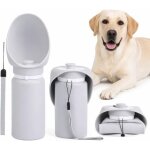 Bouteille d'eau pour chien pliable en silicone 550ml, gourde voyage avec distributeur et etanche, pour ...