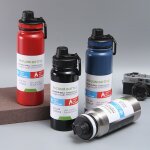 Bouteille d'eau isotherme 600 / 800ml, thermos, en acier inoxydable, pour l'extrieur, grande capacit, ...