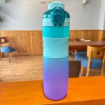 Bouteille d'eau portable de voyage, avec paille, pichet de 1100ml, avec marqueur de temps