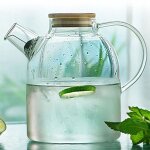 Bouteille d'eau en verre froid, bouilloire transparente de grande capacit, rsistante a la chaleur avec ...