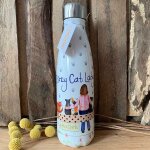 Bouteille isotherme en inox crazy cat lady par alex clark