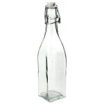 Bouteille a limonade carrée 1. 03l avec bouchon blanc Bouteille a limonade carrée 1. 03l avec bouchon blanc