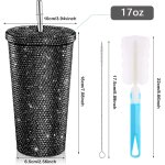 Bouteilles thermos de luxe faites a la main de 500ml, portables avec diamant, double couche, isol�e en ...
