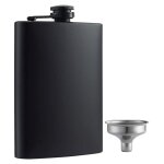 Bouteille de whisky anti - fuite en acier inoxydable 8oz, flacon de hanche, flagon mat, pot de vin, vodka, ...