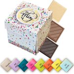 Box of chocolates - box of 40 chocolate squares - 8 flavours to enjoy or give - milk and black chocolates ... Box of chocolates - box of 40 chocolate squares - 8 flavours to enjoy or give - milk and black chocolates ...