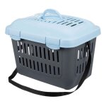 Box de transport midi - capri - xs: 44 x 33 x 32 cm, gris fonc / bleu clair