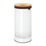 Brabantia corbeille � linge avec couvercle de li�ge, 35l - white / cork brown