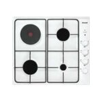 Brandt bpe6411wm - table de cuisson gaz et lectrique - 4 plaques de cuisson - niche - largeur : 56 cm ...