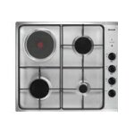 Brandt bpe6411xm - table de cuisson gaz et lectrique - 4 plaques de cuisson - niche - largeur : 56 cm ...