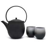 Bredemeijer théière en fonte asia, noire, 1, 2 l, avec 2 tasses en porcelaine pour la préparation de ... Bredemeijer théière en fonte asia, noire, 1, 2 l, avec 2 tasses en porcelaine pour la préparation de ...