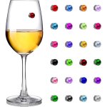 Breloques en verre a vin colorées, 24 pièces, marqueurs de boissons magnétiques en cristal pour verres ... Breloques en verre a vin colorées, 24 pièces, marqueurs de boissons magnétiques en cristal pour verres ...