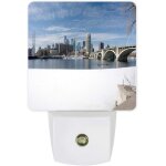 Bridge new york city view veilleuses led modernes enfichables du cr�puscule a l'aube pour salon, chambre ...