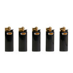 Briquet bic mini black and gold x5