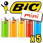 Briquet bic mini color x5