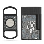 Briquet ligne 2 et coupe cigare st dupont carbone dark storm Briquet ligne 2 et coupe cigare st dupont carbone dark storm