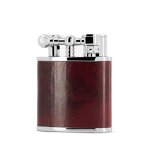 Briquet de table double flamme torche peter charles cuir rouge