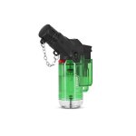 Briquet tempete flamme torche transparent couleur vert