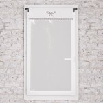 Brise bise brod� en coton 60x120 cm emilie blanc, par soleil d'ocre