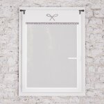 Brise bise brod� en coton 60x90 cm emilie blanc, par soleil d'ocre