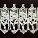 Brise bise macram� au bouquet fleuri