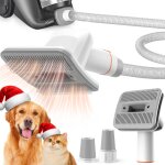 Brosse aspirateur chien, brosse poils chat, kit de toilettage innovant pour animaux de compagnie, avec ...