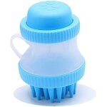 Brosse de bain en silicone pour animaux de compagnie avec distributeur de savon � toilettage facile pour ...