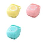 Brosse de bain en silicone pour gel douche, 3 pices, brosse a rcurer, cheveux doux, pour bb, animaux ...