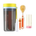 Brosses a biberons pour bbs, avec accessoires, complet lavage bouteilles brosses - type yellow