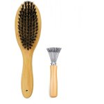 Brosse pour chien avec poils naturels, etrille de toilettage pour poils courts, brosse pour chiens et ...