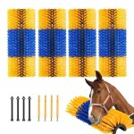 Brosse a gratter pour btail cheval anti - dmangeaisons - vevor - 43, 5 x 19 cm - lot de 4 - avec 8 ...