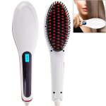 Brosse lissante electrique design 2 en 1 brushing ecran lcd antistatique blanc - yonis