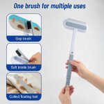 Brosse multifonction 4 en 1 pour enlever les poils de chien et de chat, double portable, nettoyage pour ...