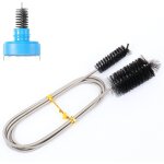 Brosse de nettoyage flexible a double tte en acier inoxydable, tuyau en verre et plastique, outil de ...