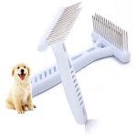 Brosse r�teau blanc pour chiens brosse pour chiens poils courts et longs perte de fourrure enlever les ...