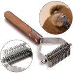 Brosse a sous - poil et peigne a etrille pour chiens