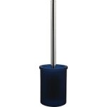 Brosse wc � poser - en verre - bleu - yoko spirella