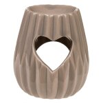 Br�le - parfum coeurs en c�ramique taupe