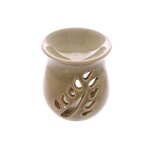 Br�le parfum feuilles vert en c�ramique 8 cm